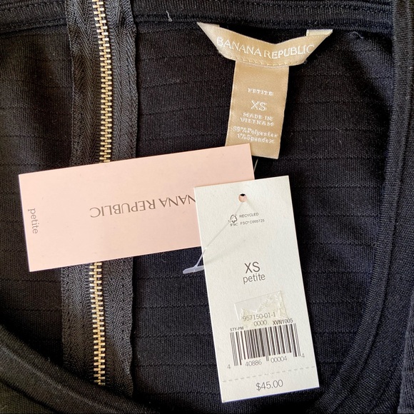 NEW with Tag Banana Republic Black short sleeve Top, Sz XS - Picture 4 of 7